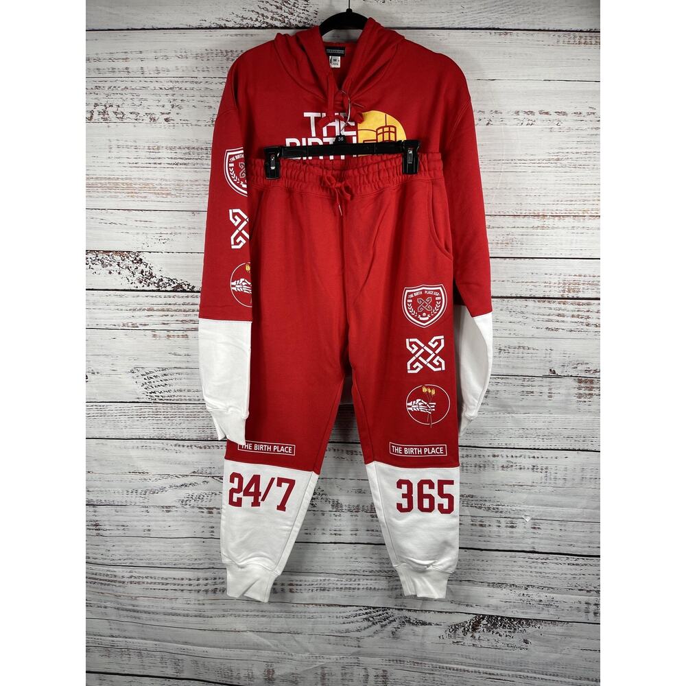 The Birth Place Sweatshirt Set Men's Medium Hoodie Joggers Atlanta Georgia USA